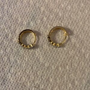 Gold and Silver Crystal Hoop Earrings